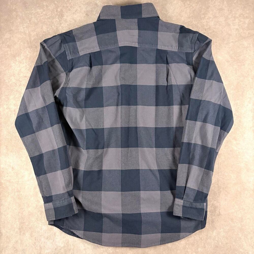 carhartt navy blue striped flannel button up - Picture 5 of 7